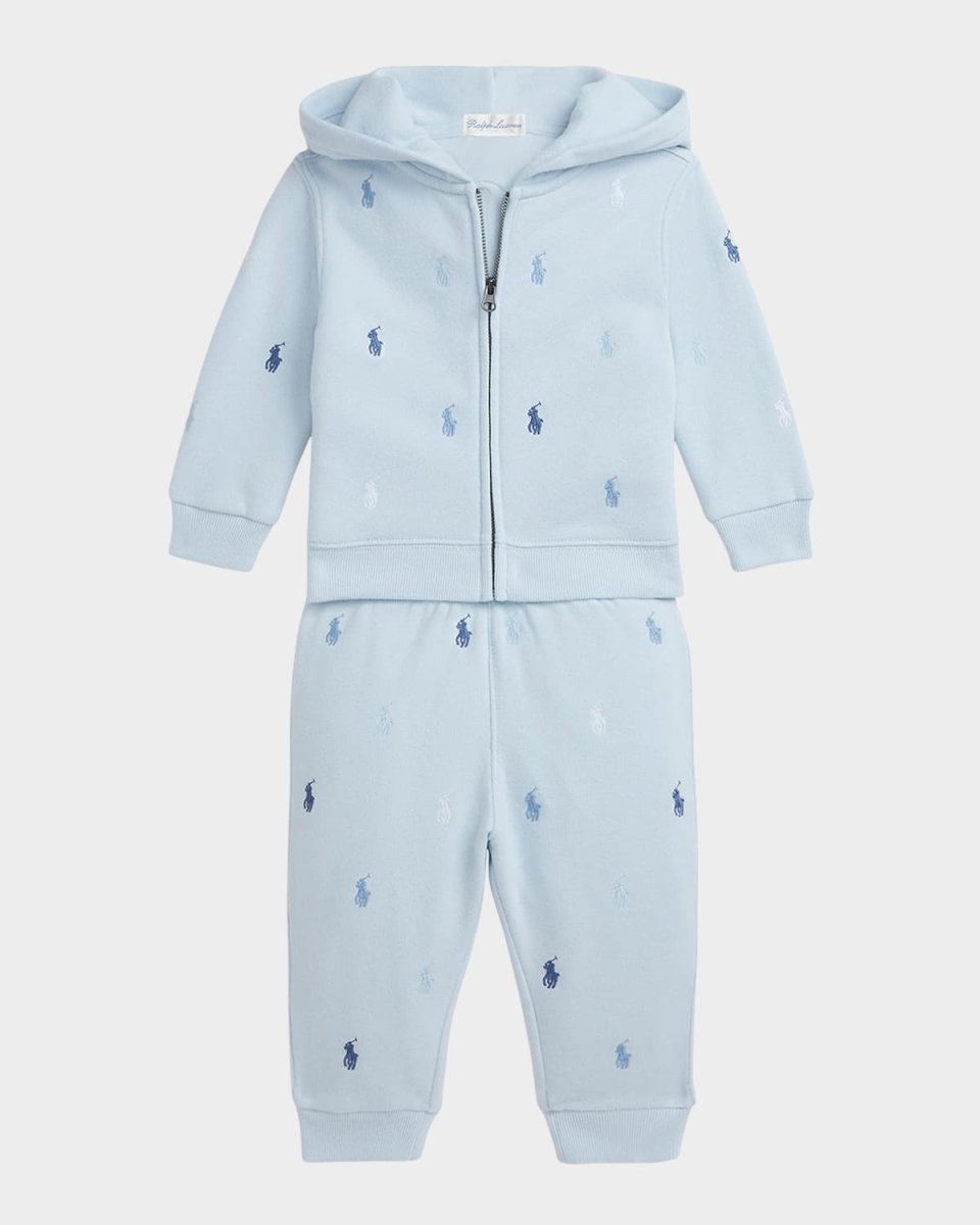 Boy's Magic Fleece Embroidered Pony Hoodie & Pants, Size 3M-